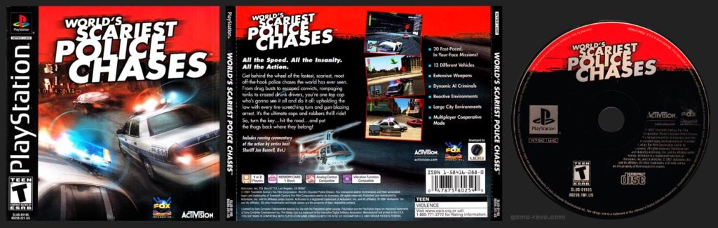 PSX PlayStation World's Scariest Police Chases Black Label Retail Release