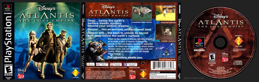 PSX PlayStation Disney Atlantis The Lost Empire