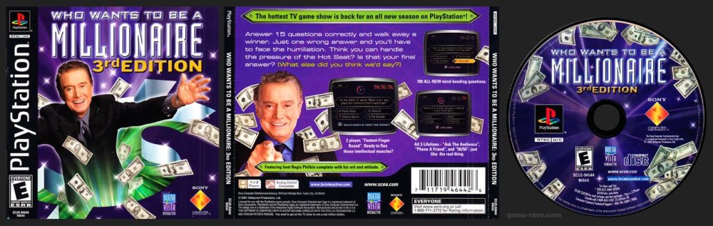 PSX PlayStation Who Wants To Be A Millionaire: 3rd Edition Black Label Retail Release