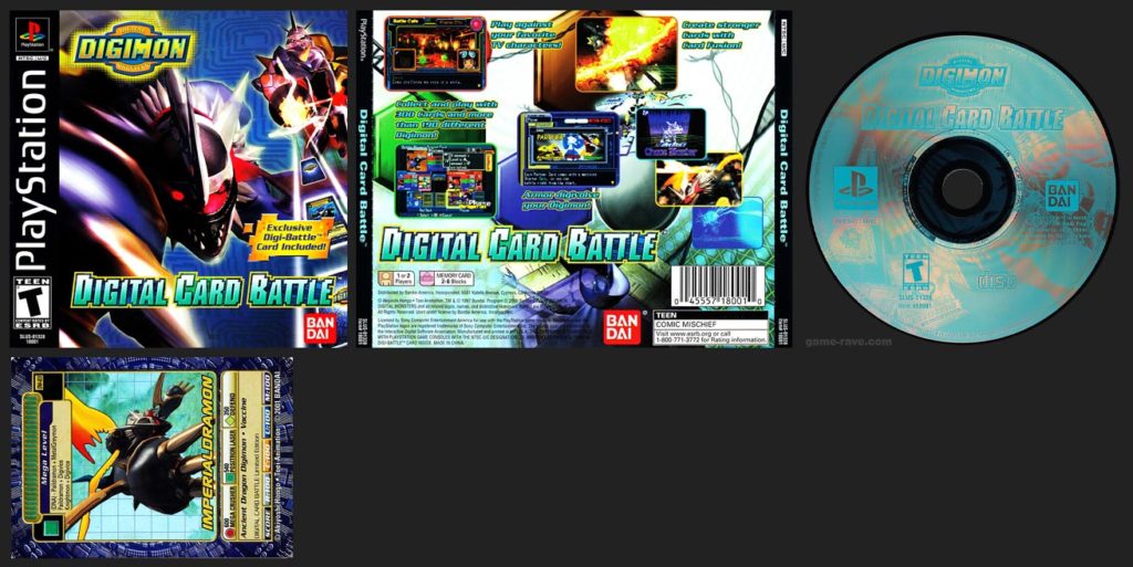 PSX Digimon Digital Card Battle with Trading Card Black Label Retail Release