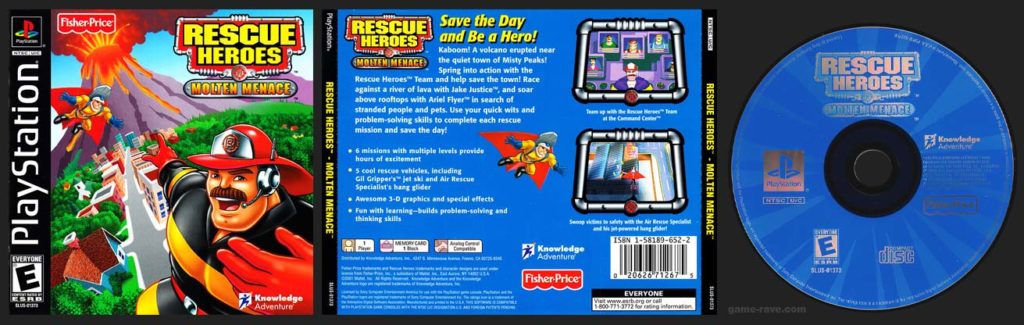 PSX PlayStation Fisher-Price Rescue Heroes - Molten Menace Black Label Retail Release