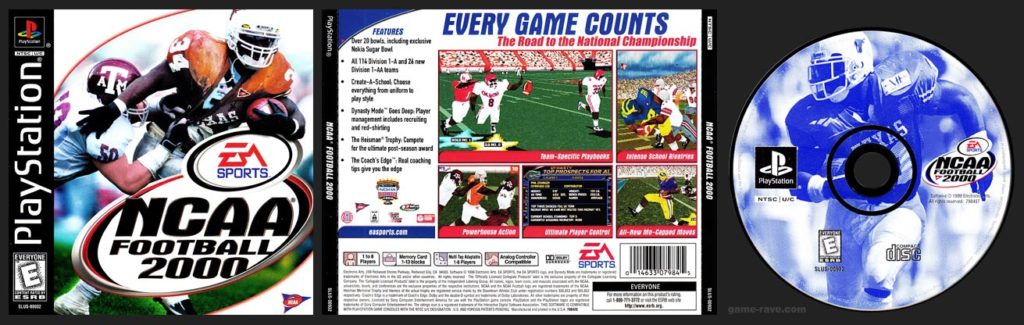 PSX PlayStation NCAA Football 2000 Black Label Retail Release