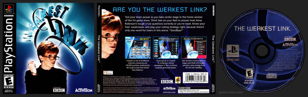 PSX PlayStation The Weakest Link 1 Ring Black Label Release