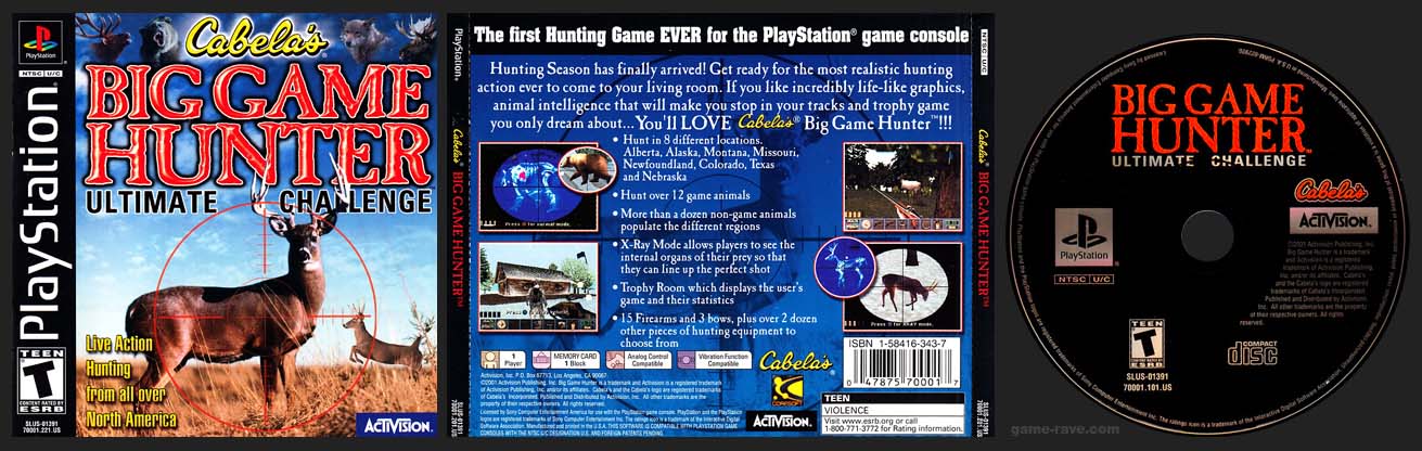 PSX PlayStation Cabela's Big Game Hunter: Ultimate Challenge