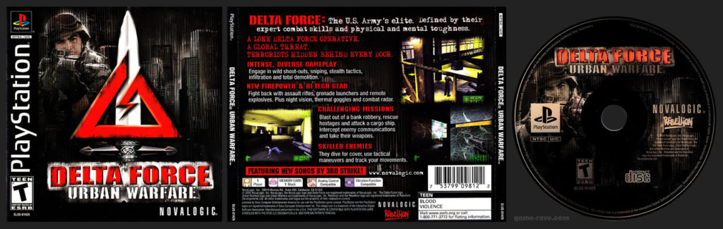 PlayStation PSX Delta Force Urban Warfae Disc No Ring Hub Black Label