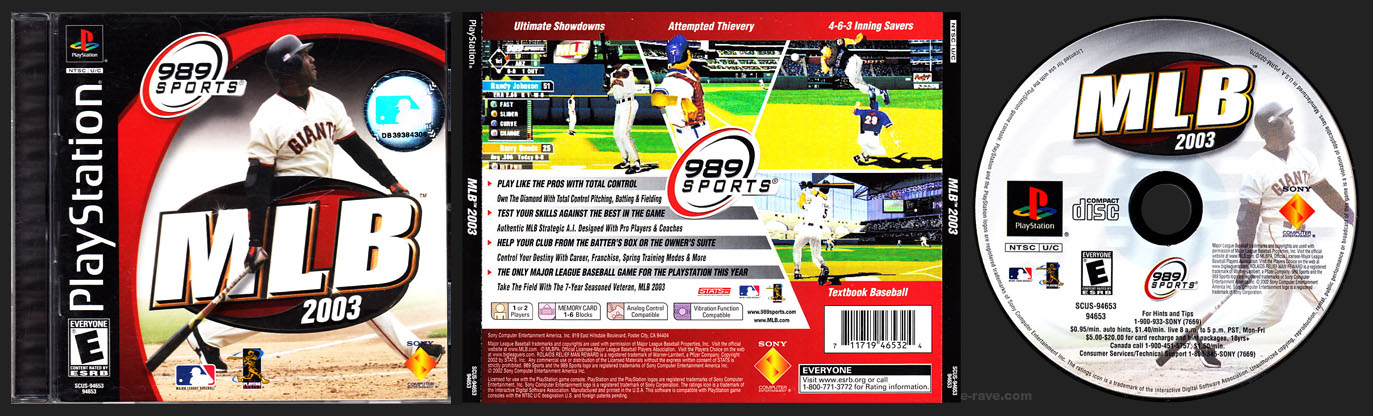 PlayStation PSX MLB 2003 Plain Right Side Hologram Version