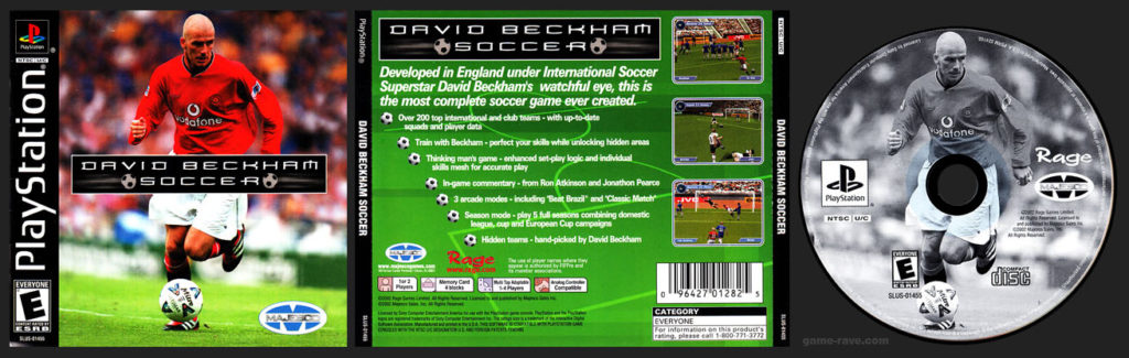 PlayStation PSX David Beckham Soccer Black Label No Ring Hub Release