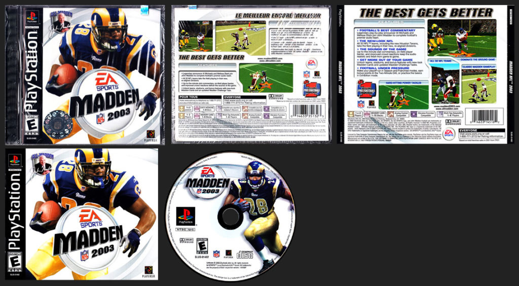 PlayStation PSX Madden NFL 2003 Canadian French Variant Release with French Manual