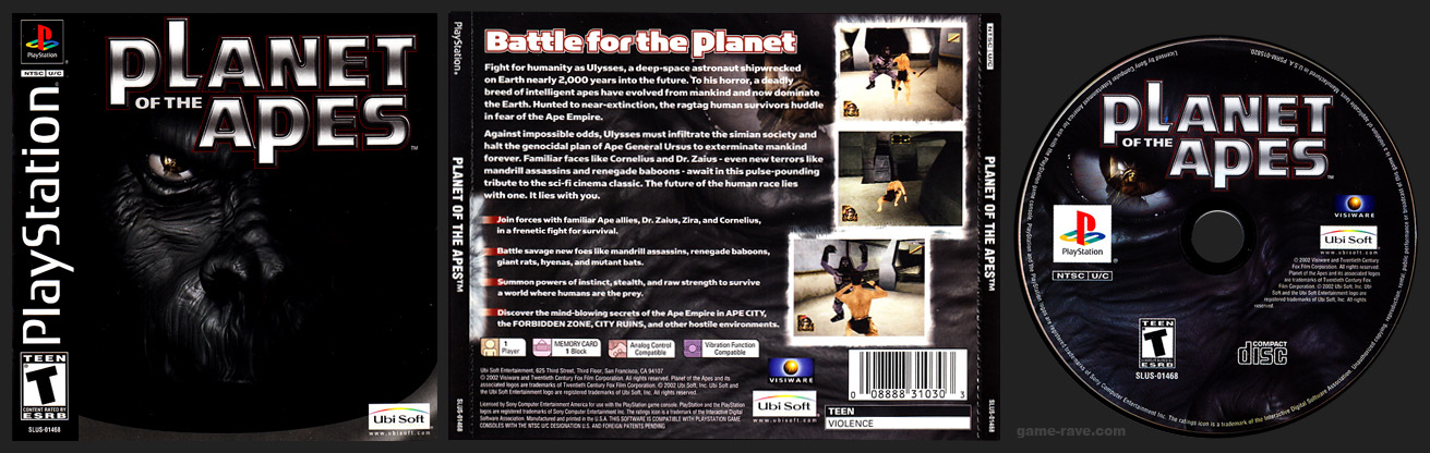 PlayStation PSX Planet of the Apes No Hub Black Label Release