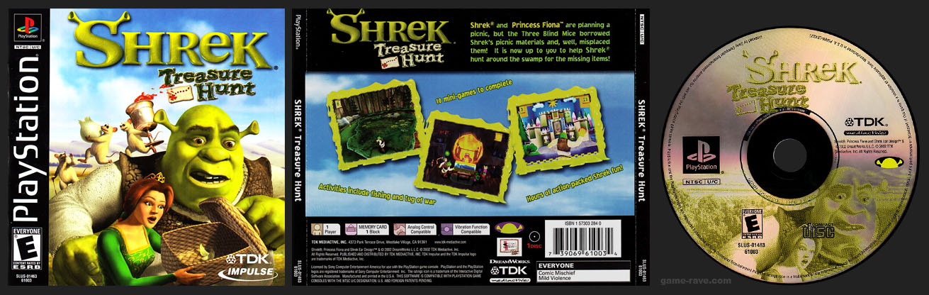 PlayStation PSX Shrek Treasure Hunt Flat Hub Black Label Retail Release