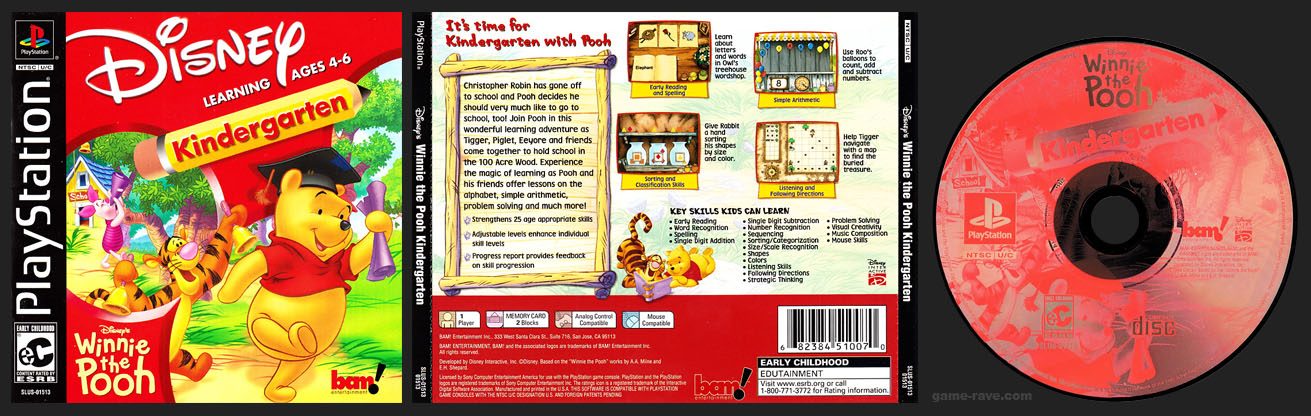 PlayStation PSX Disney Winnie the Pooh Kindergarten