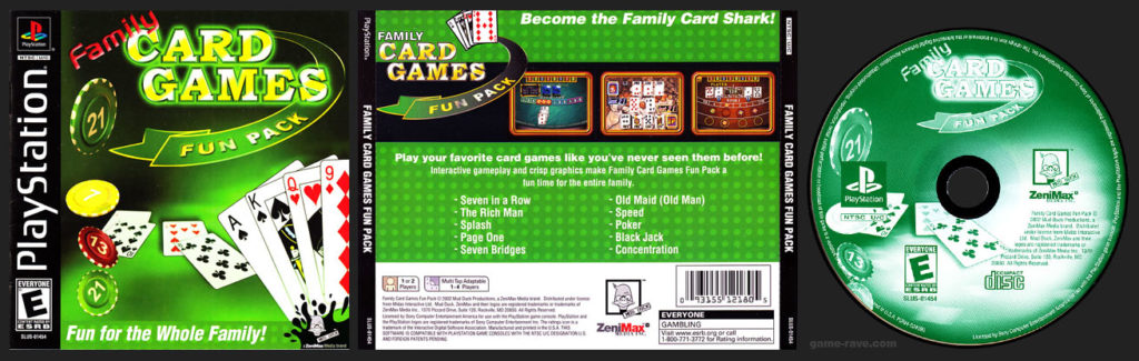 PlayStation PSX Family Card Games Fun Pack No Hub Black Label Release