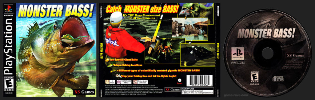 PlayStation PSX Monster Bass No Hub Black Label Retail Release