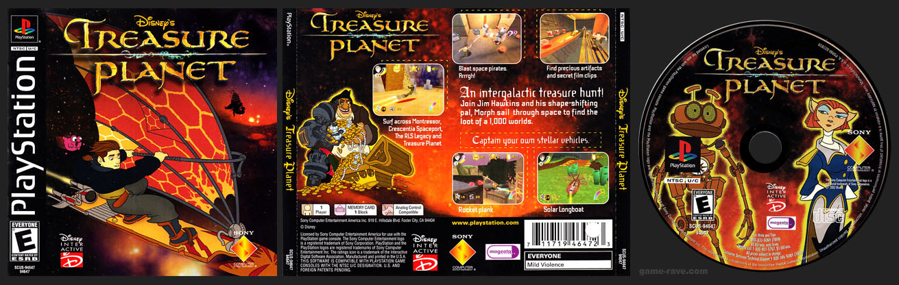 PlayStation PSX Treasure Planet No Hub Black Label Retail Release
