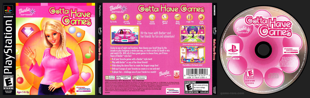 PSX PlayStation Barbie Gotta Have Games
