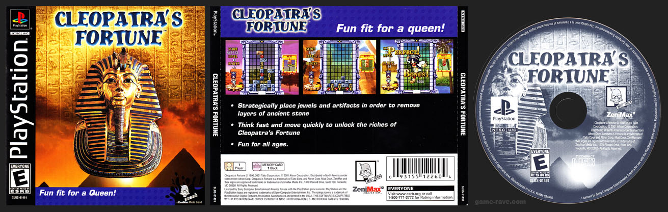 PSX PlayStation Cleopatra's Fortune