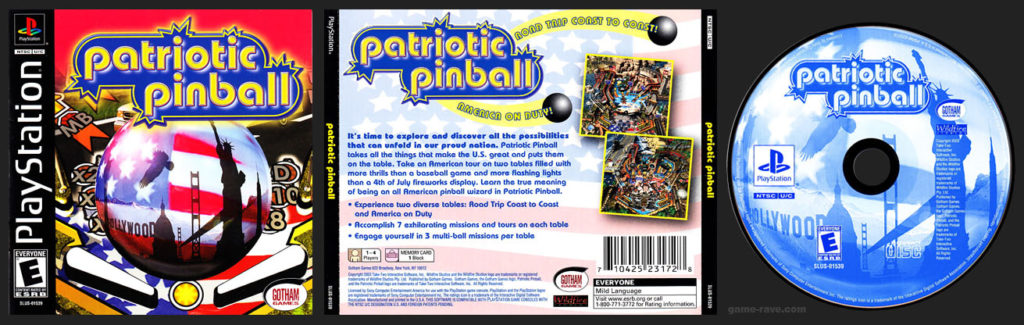 PlayStation PSX Patriotic Pinball No Ring Hub Black Label Retail Release