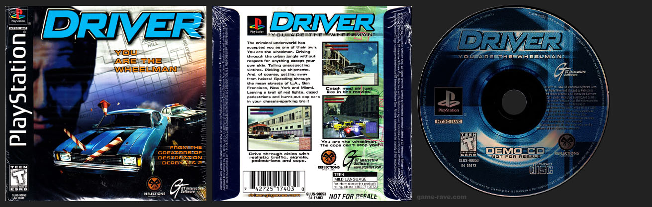 PlayStation PSX Demo Driver Plain 1 Ring Cardboard Sleeve Release