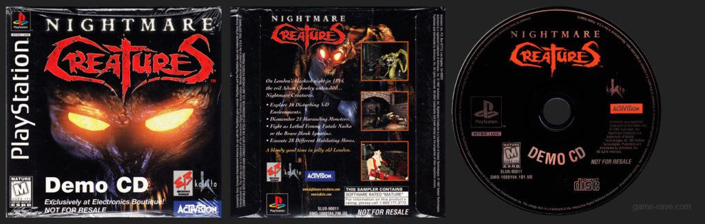 PlayStation PSX Demo Nightmare Creatures Release