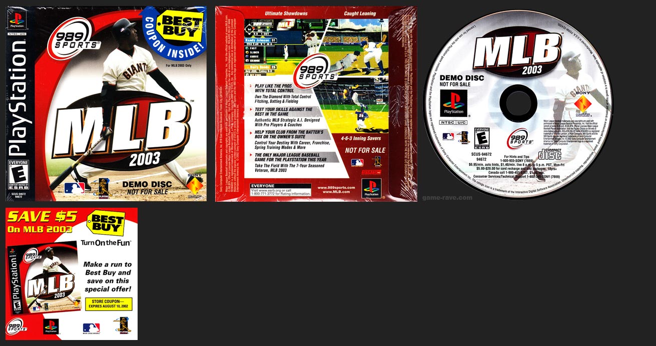 PSX PlayStation MLB 2003 Demo Disc