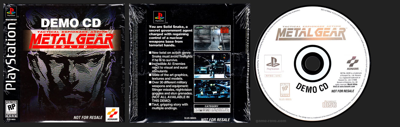 PSX PlayStation Metal Gear Solid Demo CD