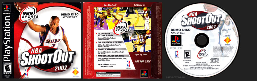 PSX Demo NBA Shoot Out 2002 Cardboard Sleeve Release