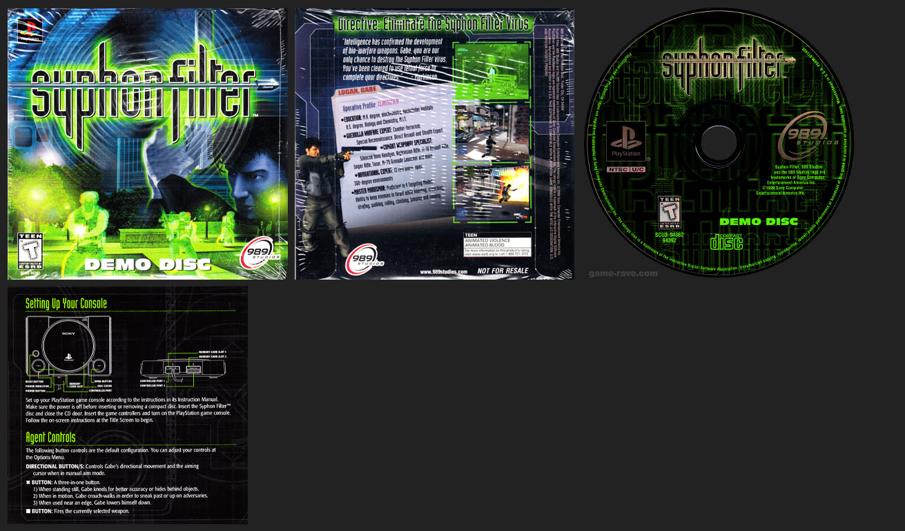 Syphon Filter (Greatest Hits) - PlayStation 1 (PS1) Game COMPLETE