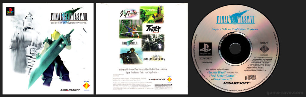 PlayStation PSX Demo FInal Fantasy VII SquareSoft on PlayStation Previews 
