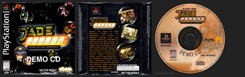 PSX PlayStation Jade Cocoon Demo Cardboard Sleeve Release