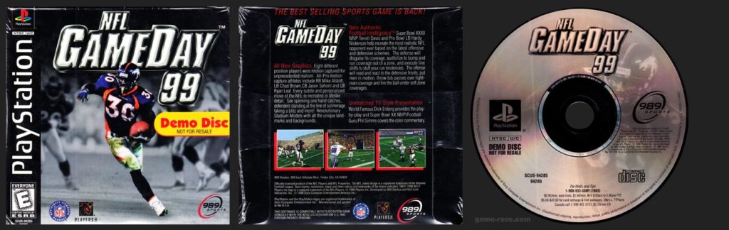 PSX-Demo-NFL-Game-Day-99-Plain-Cardboard-Sleeve-Release