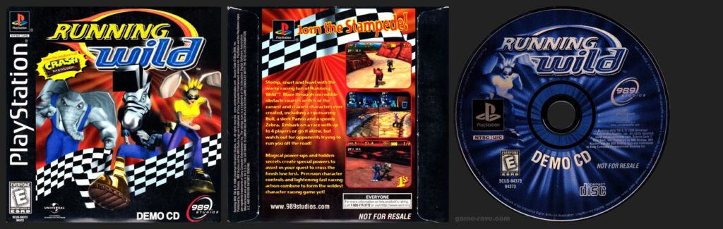 PSX PlayStation Running Wild Demo CD