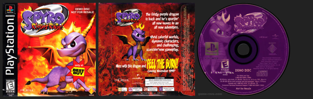 PSX-Demo-Spyro-2-Riptos-Rage-BB-Cardboard-Sleeve-Release-with-Shirt