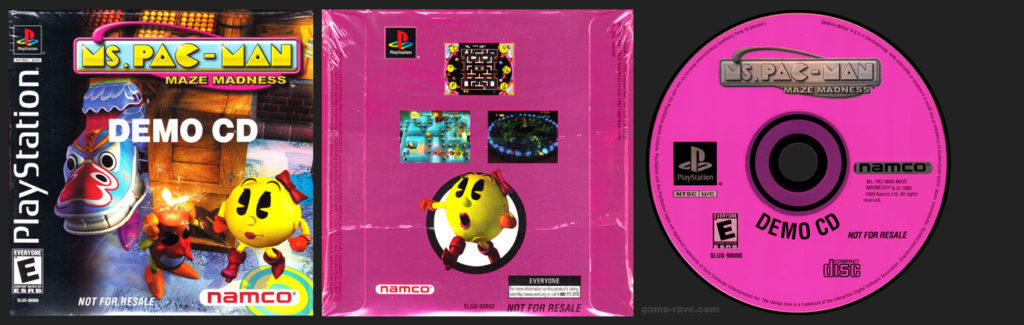 PSX PlayStation Demo Ms Pac-Man Maze Madness Demo CD Cardboard Sleeve Release